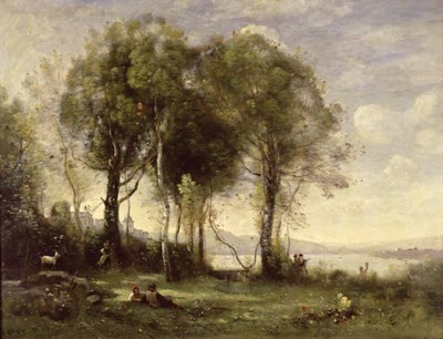 The Goatherds of Castel Gandolfo by Jean Baptiste Camille Corot
